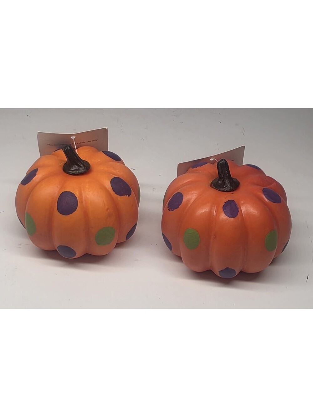 Foam dotted Pumpkins Fall Farmhouse Decor 2 Pack 4" Decoration